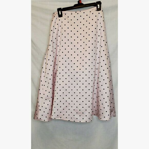 50's Skirt Girl's Size 16 Pink w/t Black Polka Dots Full Underneath Bonnie Jean - Picture 1 of 8